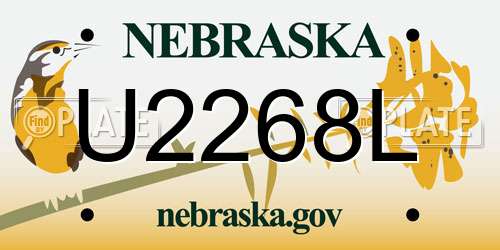 U2268L Nebraska License Plate