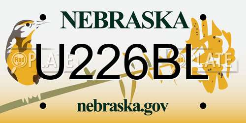U226BL Nebraska License Plate