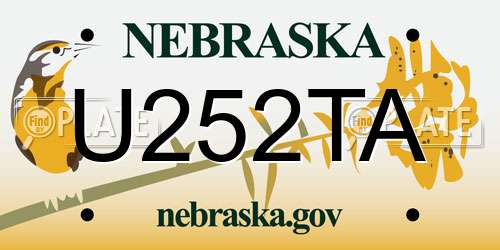 U252TA Nebraska License Plate