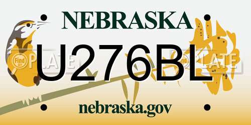 U276BL Nebraska License Plate