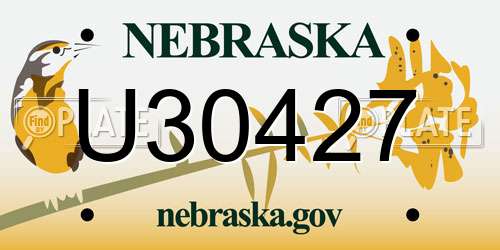 U30427 Nebraska License Plate