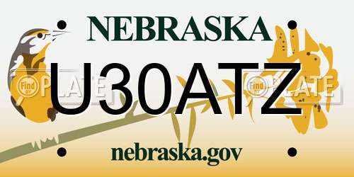 U30ATZ Nebraska License Plate