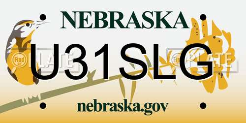 U31SLG Nebraska License Plate
