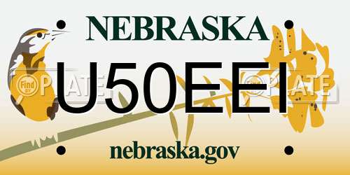 U50EEI Nebraska License Plate