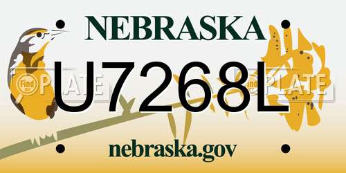 U7268L Nebraska License Plate