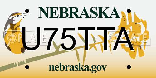 U75TTA Nebraska License Plate
