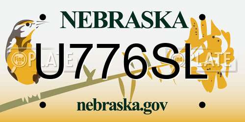U776SL Nebraska License Plate