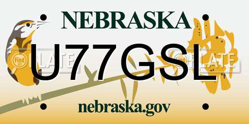 U77GSL Nebraska License Plate