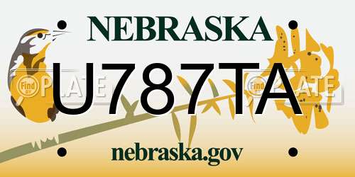 U787TA Nebraska License Plate