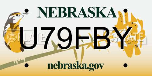 U79FBY Nebraska License Plate