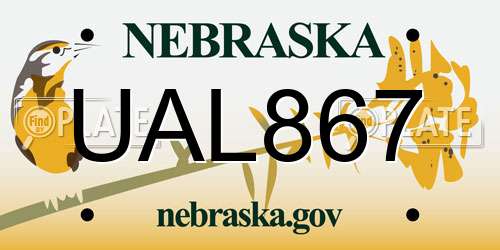 UAL867 Nebraska License Plate