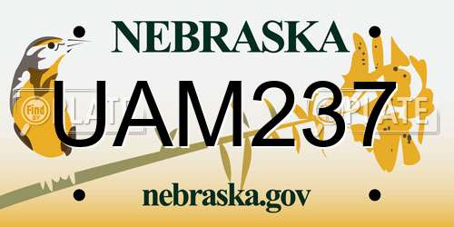 UAM237 Nebraska License Plate