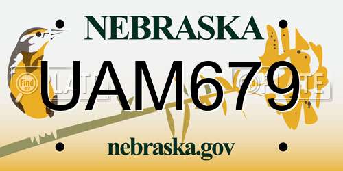 UAM679 Nebraska License Plate