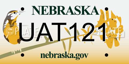 UAT121 Nebraska License Plate