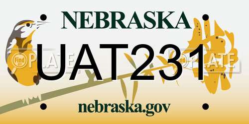 UAT231 Nebraska License Plate