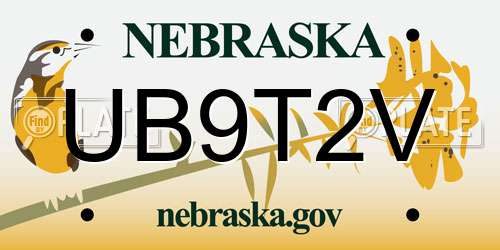 UB9T2V Nebraska License Plate
