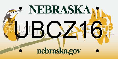 UBCZ16 Nebraska License Plate