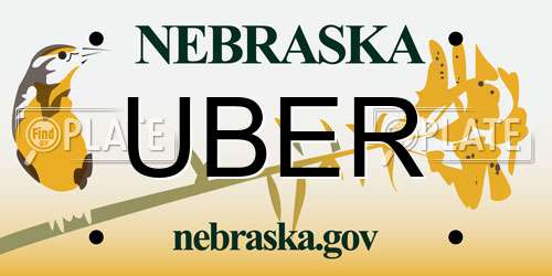 UBER Nebraska License Plate