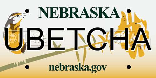 UBETCHA Nebraska License Plate