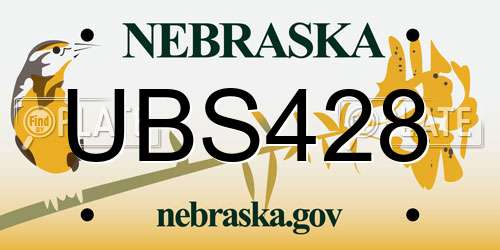 UBS428 Nebraska License Plate
