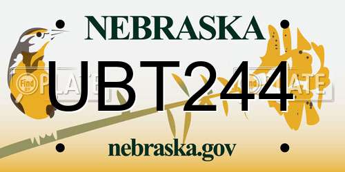 UBT244 Nebraska License Plate