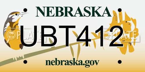 UBT412 Nebraska License Plate