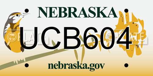 UCB604 Nebraska License Plate