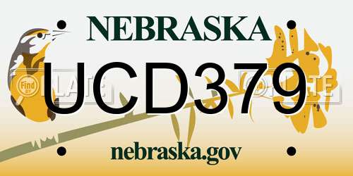 UCD379 Nebraska License Plate