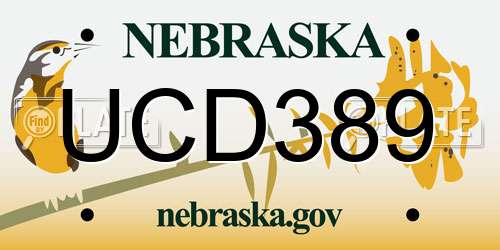 UCD389 Nebraska License Plate