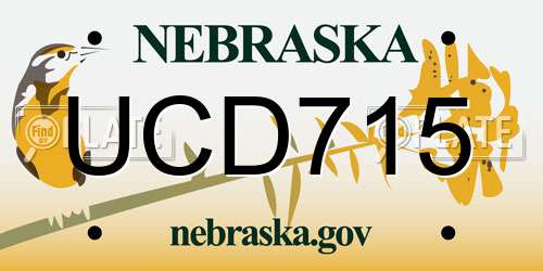 UCD715 Nebraska License Plate