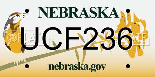 UCF236 Nebraska License Plate
