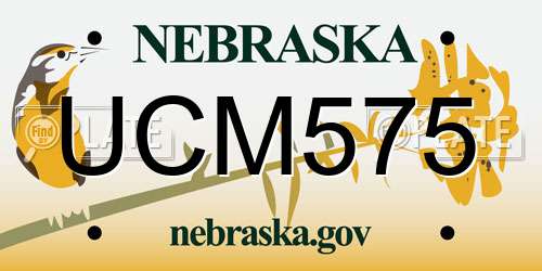 UCM575 Nebraska License Plate