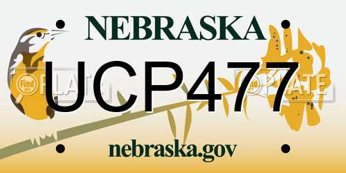 UCP477 Nebraska License Plate