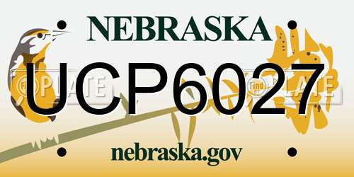 UCP6027 Nebraska License Plate
