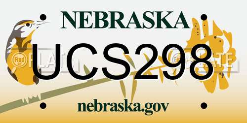 UCS298 Nebraska License Plate