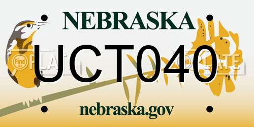 UCT040 Nebraska License Plate