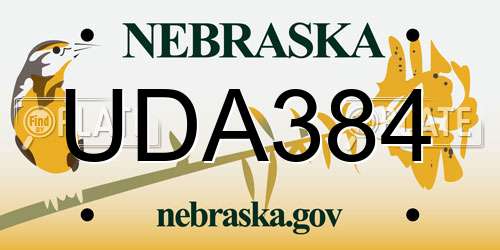 UDA384 Nebraska License Plate