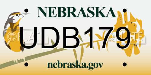 UDB179 Nebraska License Plate