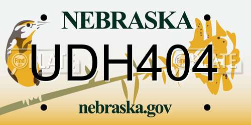 UDH404 Nebraska License Plate