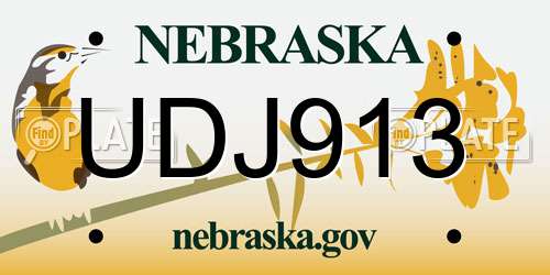UDJ913 Nebraska License Plate
