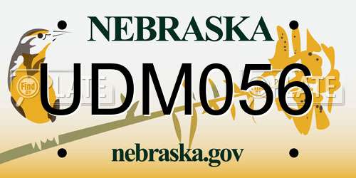 UDM056 Nebraska License Plate