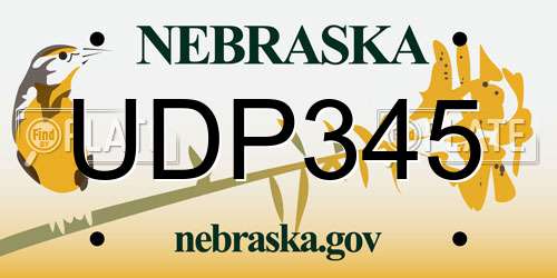 UDP345 Nebraska License Plate
