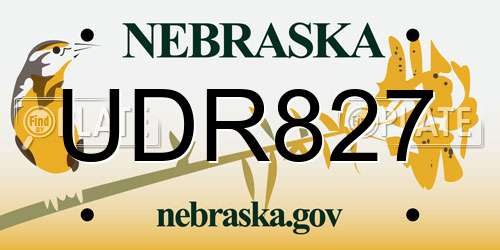 UDR827 Nebraska License Plate