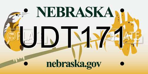 UDT171 Nebraska License Plate