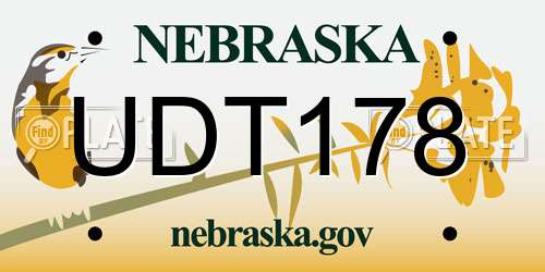 UDT178 Nebraska License Plate