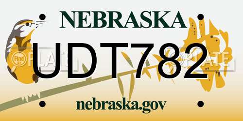 UDT782 Nebraska License Plate