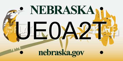 UE0A2T Nebraska License Plate