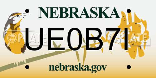 UE0B7I Nebraska License Plate