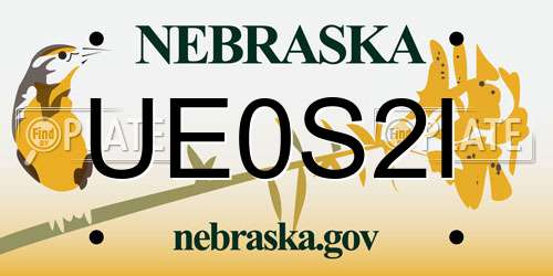 UE0S2I Nebraska License Plate