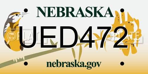 UED472 Nebraska License Plate